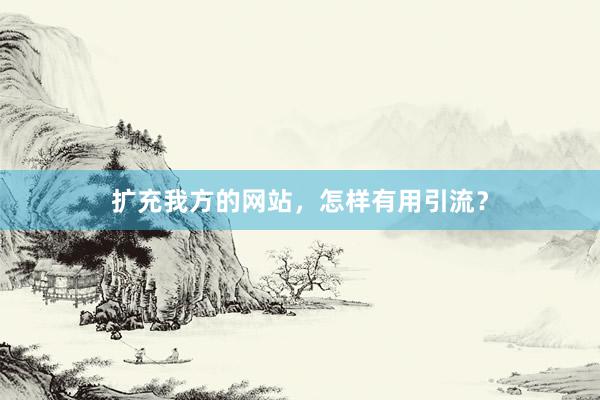 扩充我方的网站，怎样有用引流？
