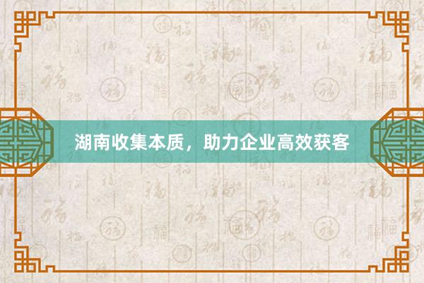 湖南收集本质，助力企业高效获客